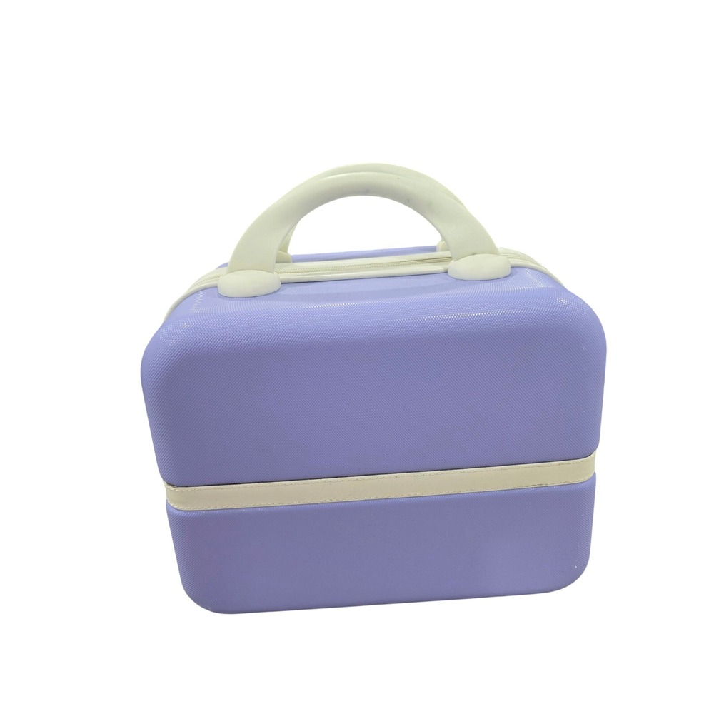 Lavender Vanity Case Makeup Train Case Travel Cos… - image 1